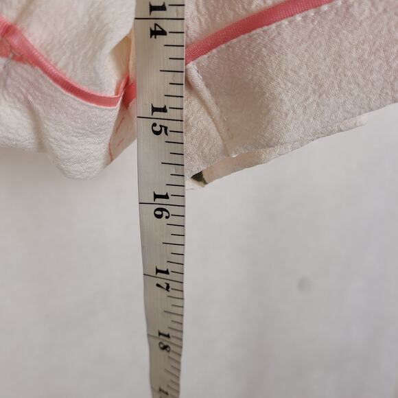 Peaches & Cream Pink Cream Pajama Set Size XL Retro Loungewear Satin Trim - Picture 13 of 13